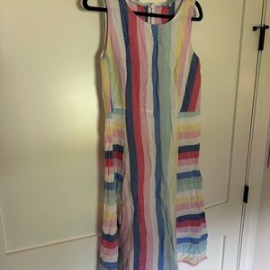 Joules Pastel Multi-Striped Sleeveless Dress